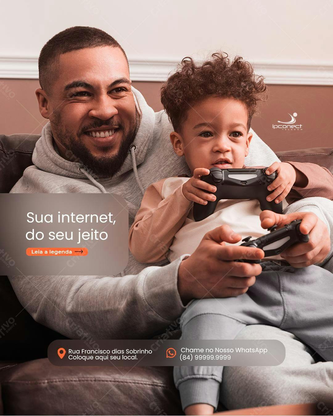 Banner Família Jogando Videogame PSD Editável