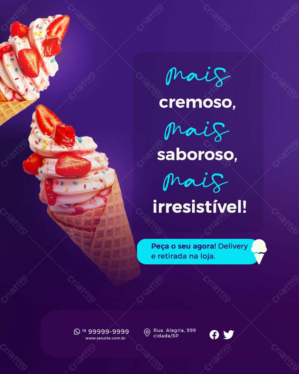 Sorvete Promoção Propaganda Roxo 02