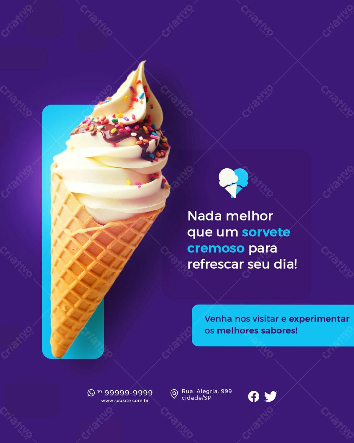 Flyer Sorveteria PSD Editável