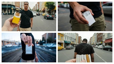 Cigarros na rua homens comprando