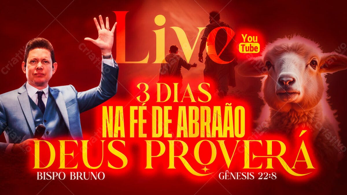 Flyer para Evento Cristão 3 Dias na Fé de Abraão PSD Editável