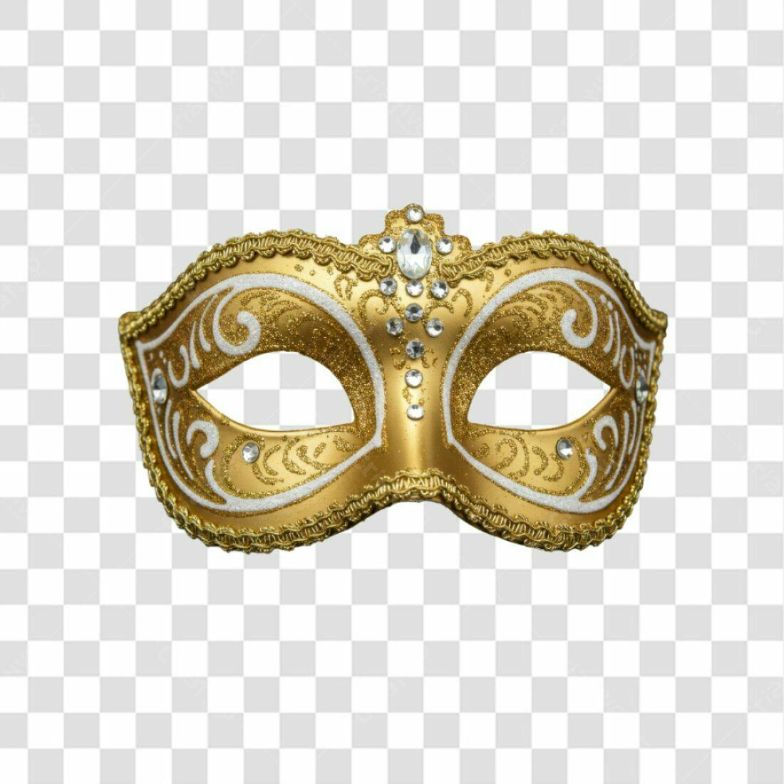 Máscara Carnaval Ouro PNG com fundo transparente