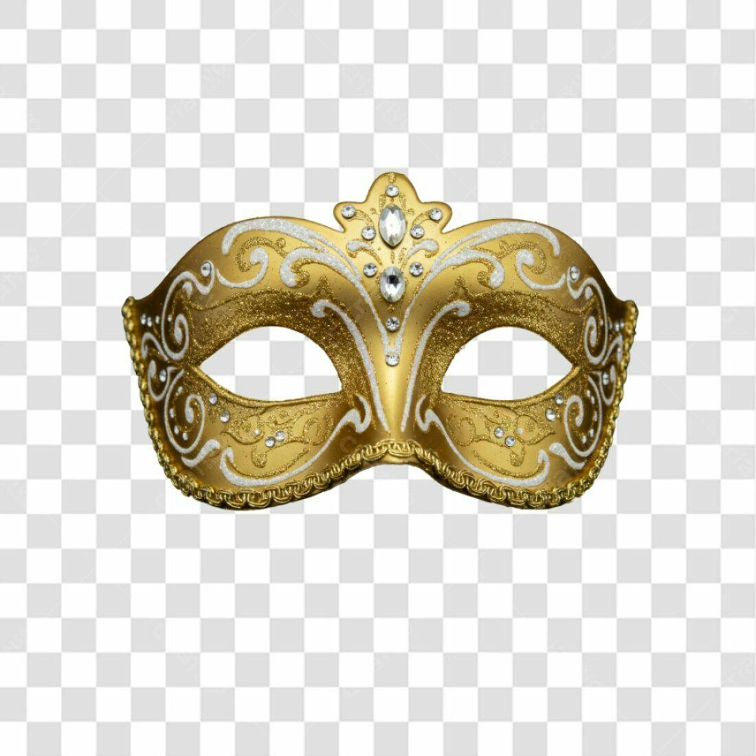 Máscara Carnaval Ouro PNG com fundo transparente
