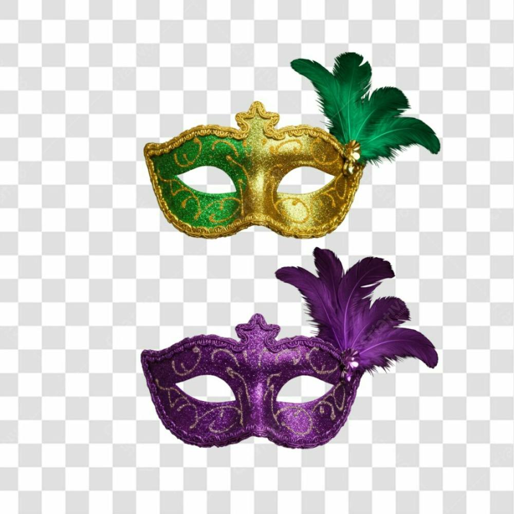 Máscara De Carnaval Colorida Sem Fundo Png Festiva Flyer Folia Frevo Elemento 3D