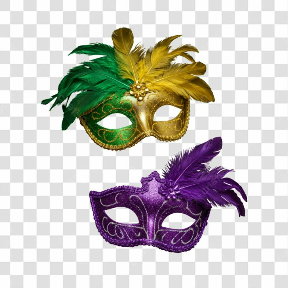 Máscara De Carnaval Colorida Sem Fundo Png Festiva Flyer Folia Frevo Elemento 3D