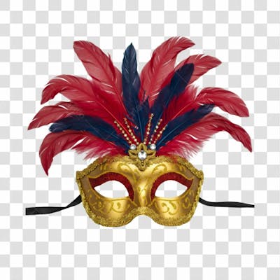 Máscara De Carnaval Colorida Sem Fundo Png Festiva Flyer Folia Frevo Elemento 3D