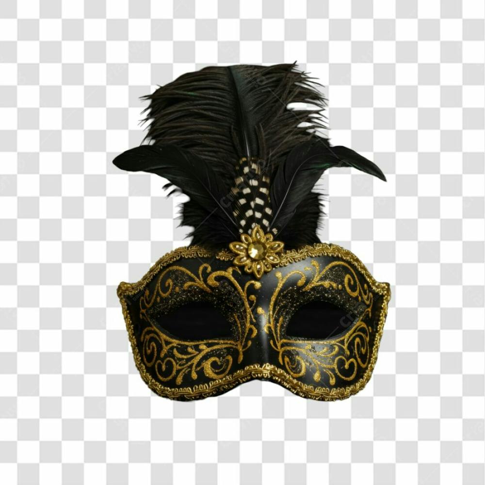 Máscara De Carnaval Colorida Sem Fundo Png Festiva Flyer Folia Frevo Elemento 3D