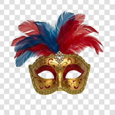 Máscara De Carnaval Colorida Sem Fundo Png Festiva Flyer Folia Frevo Elemento 3D