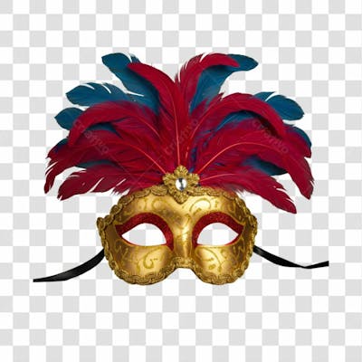 Máscara De Carnaval Colorida Sem Fundo Png Festiva Flyer Folia Frevo Elemento 3D