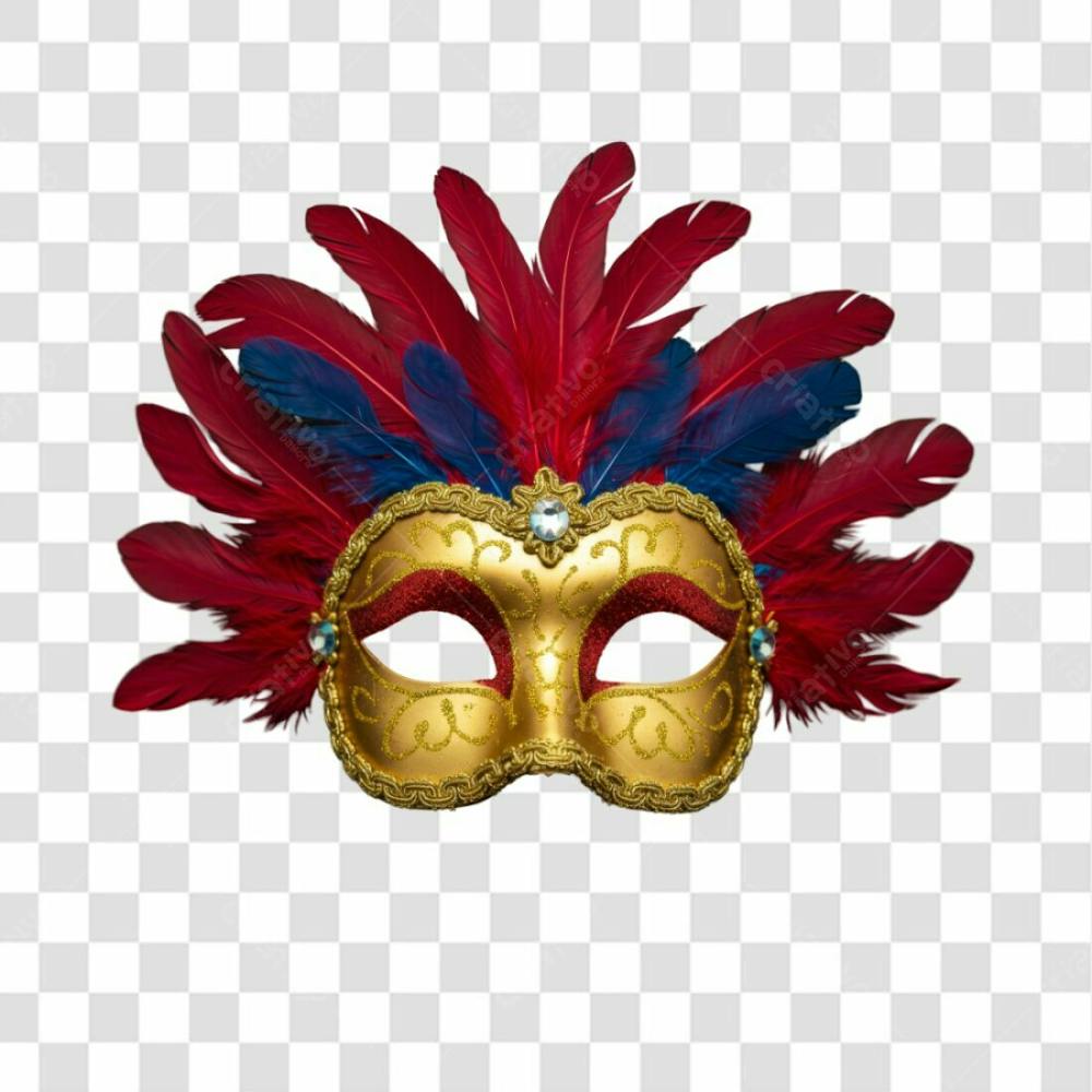Máscara De Carnaval Colorida Sem Fundo Png Festiva Flyer Folia Frevo Elemento 3D
