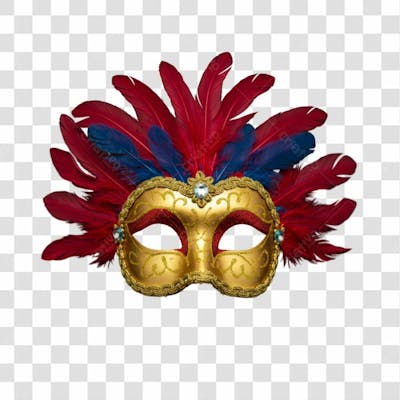 Máscara De Carnaval Colorida Sem Fundo Png Festiva Flyer Folia Frevo Elemento 3D