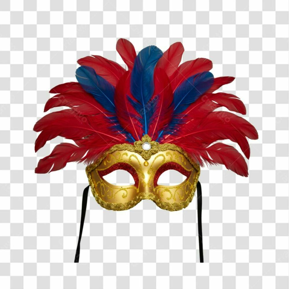 Máscara De Carnaval Colorida Sem Fundo Png Festiva Flyer Folia Frevo Elemento 3D