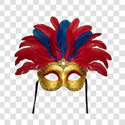 Máscara De Carnaval Colorida Sem Fundo Png Festiva Flyer Folia Frevo Elemento 3D