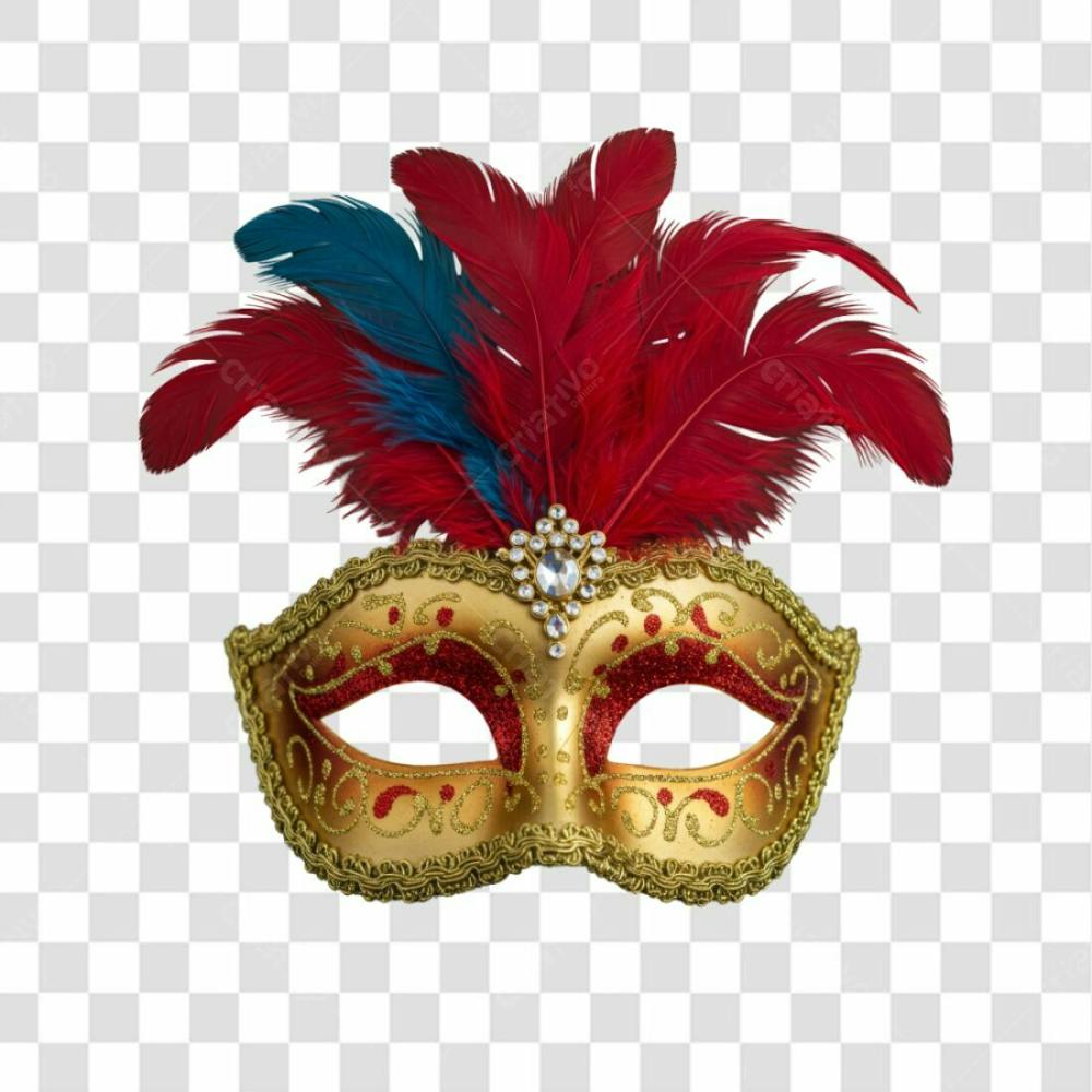 Máscara De Carnaval Colorida Sem Fundo Png Festiva Flyer Folia Frevo Elemento 3D