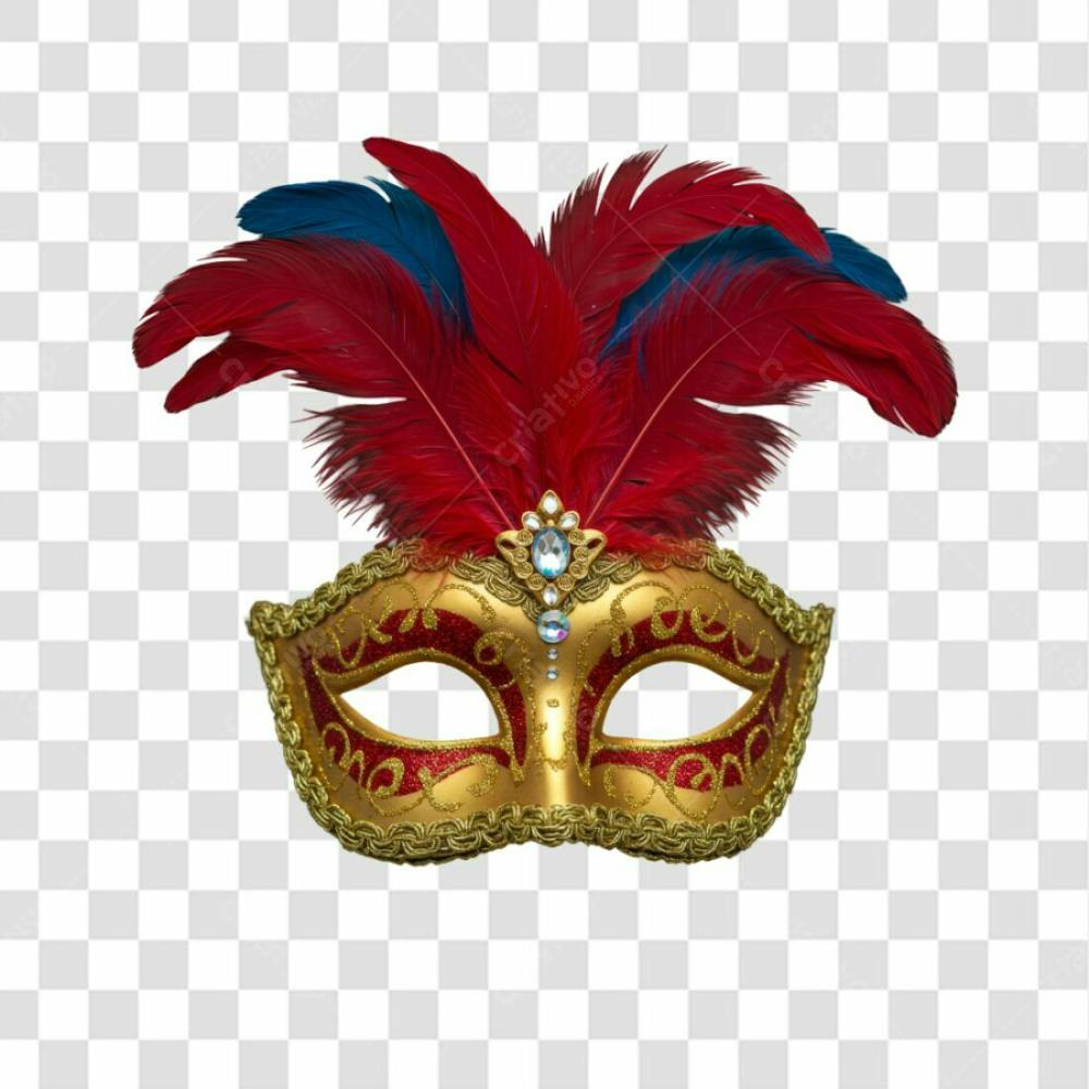 Máscara De Carnaval Colorida Sem Fundo Png Festiva Flyer Folia Frevo Elemento 3D