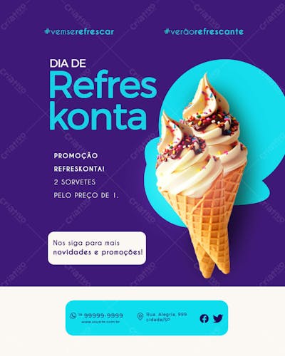 Sorvete Promoção Propaganda Roxo 06