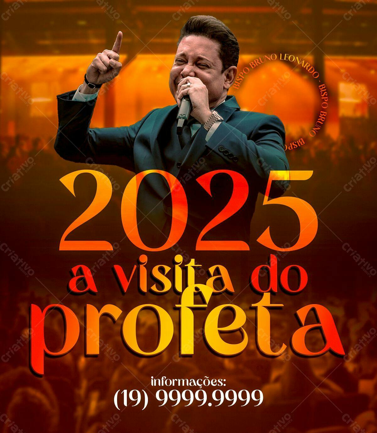 Flyer para Visita do Profeta 2025 PSD Editável