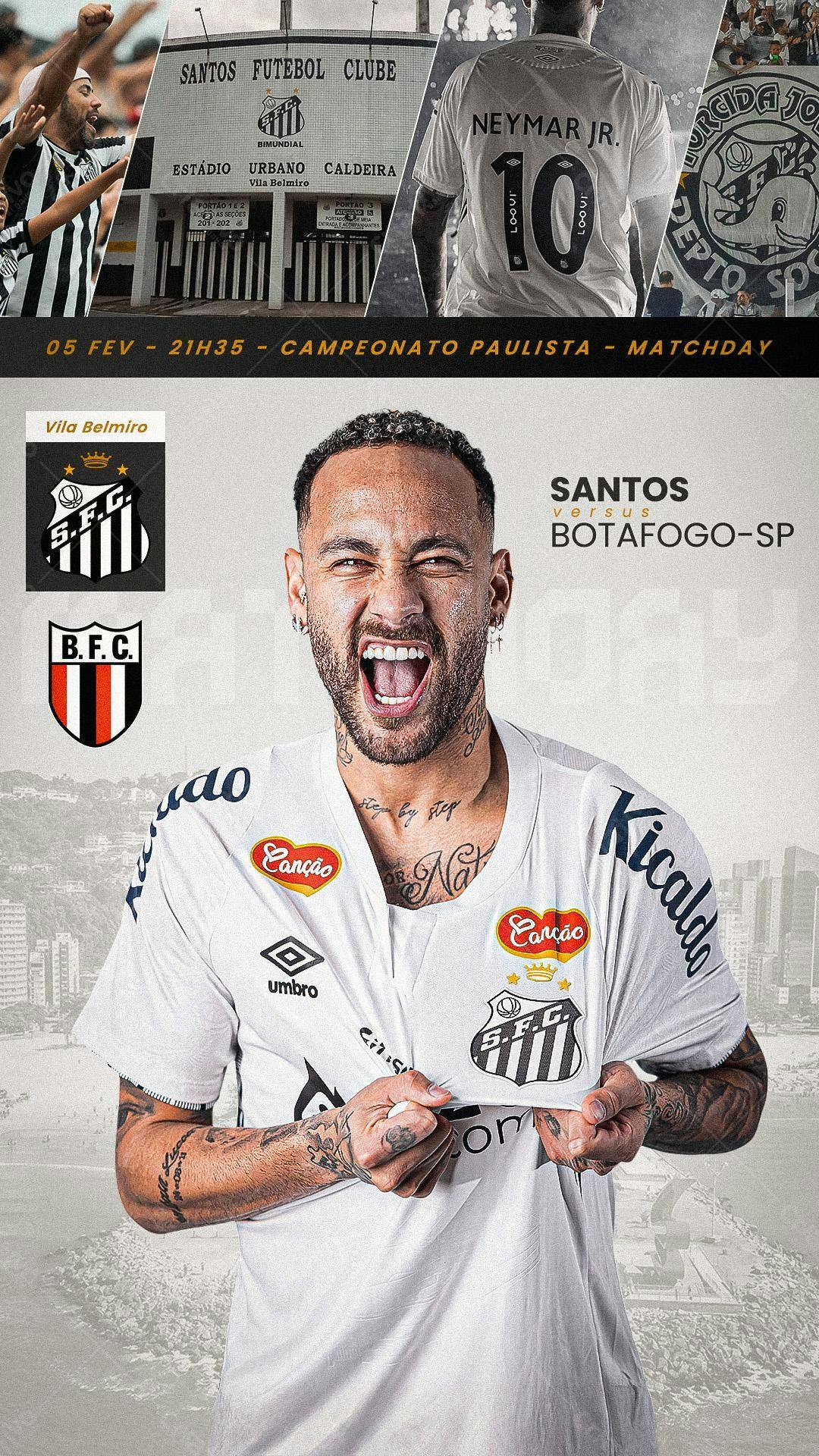 Flyer Santos x Botafogo PSD Editável