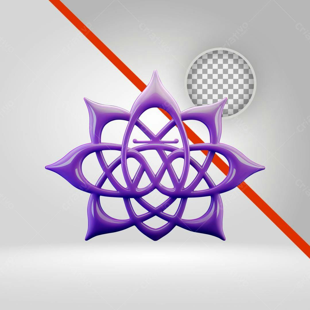 Logo PNG com fundo transparente Design floral roxo