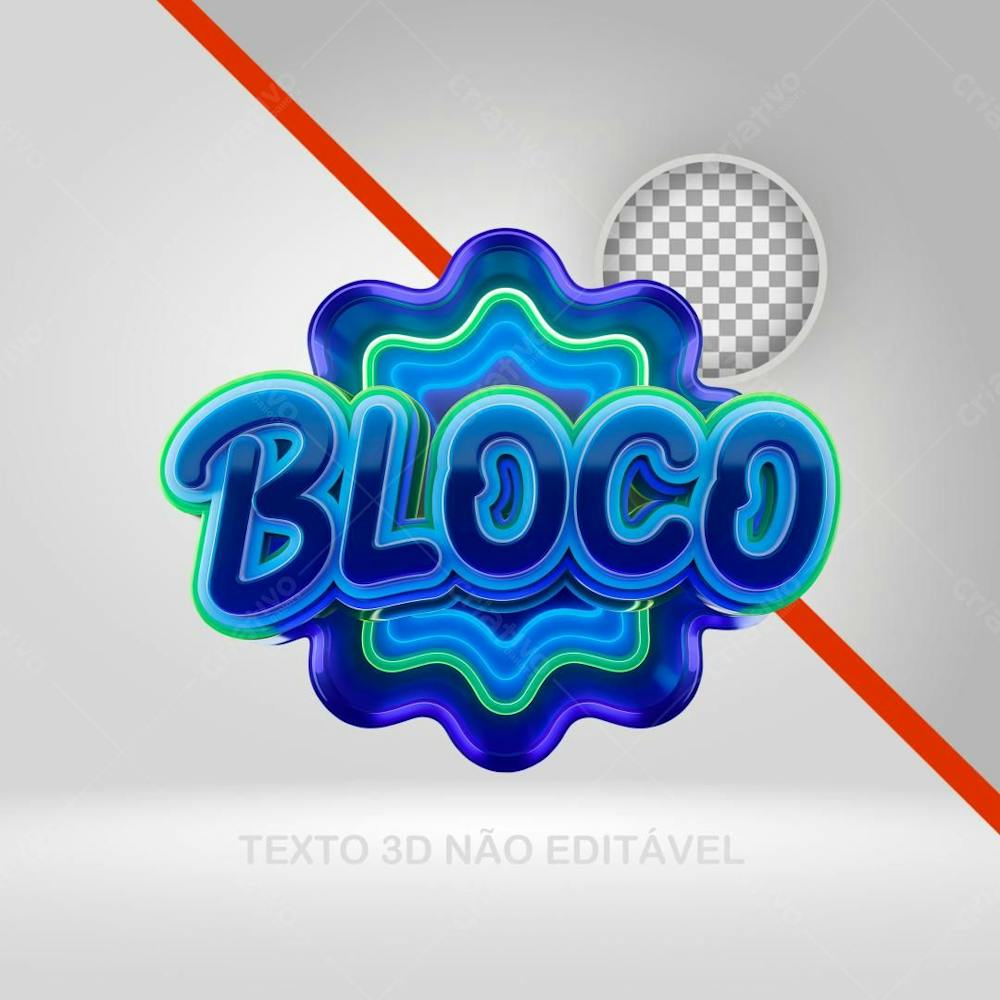 Selo 3D Carnaval, Texto 3D, Logotipo Para Bloco, Folia, Png