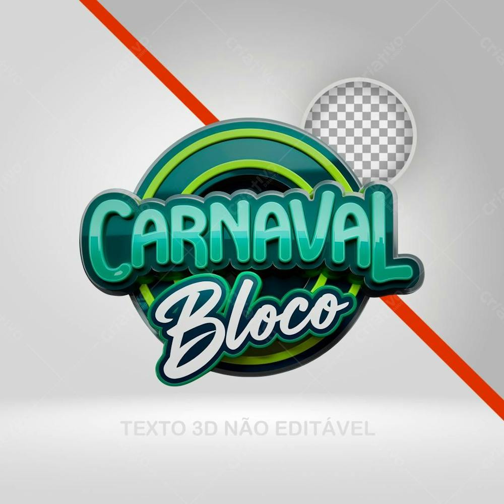 Selo 3D Carnaval, Texto 3D, Logotipo Para Bloco, Folia, Png