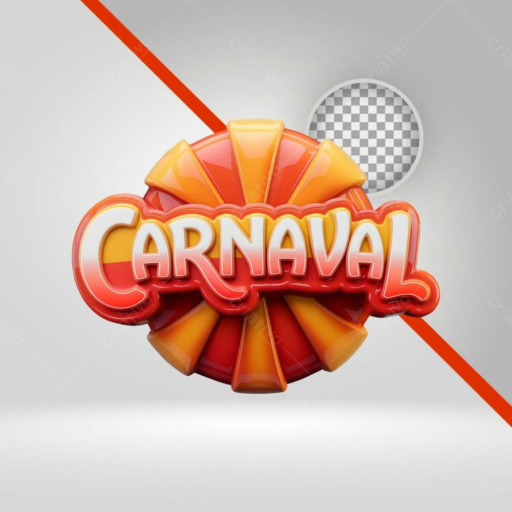 Selo 3D Carnaval, Texto 3D, Logotipo Para Bloco, Folia, Png