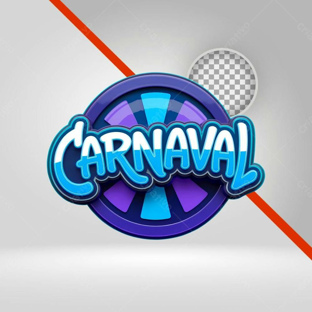 Selo 3D Carnaval, Texto 3D, Logotipo Para Bloco, Folia, Png