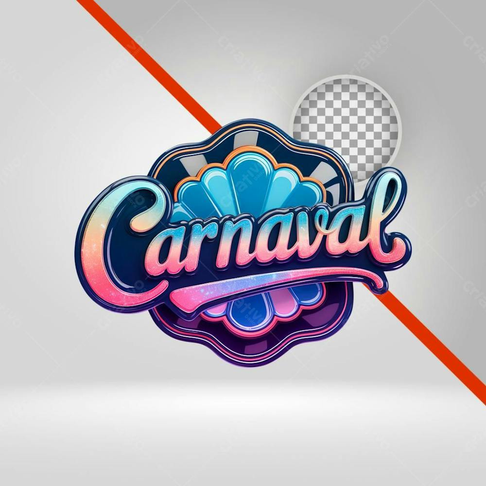 Selo 3D Carnaval, Texto 3D, Logotipo Para Bloco, Folia, Png