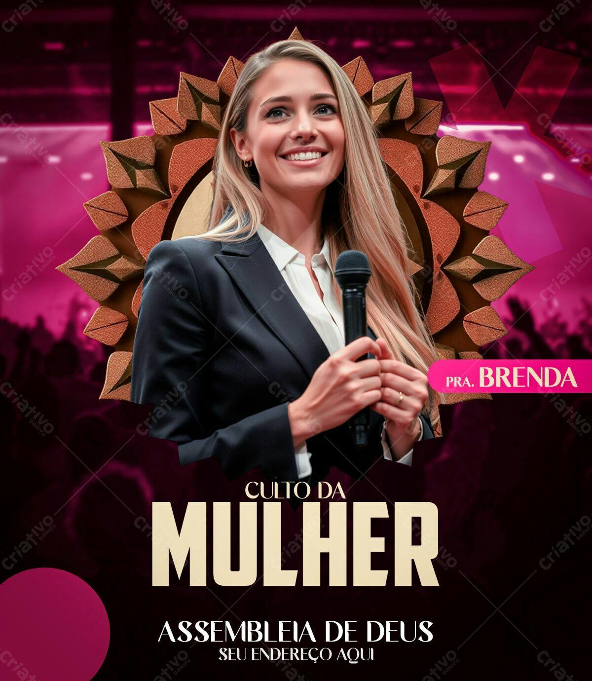 Flyer para Culto da Mulher PSD Editável