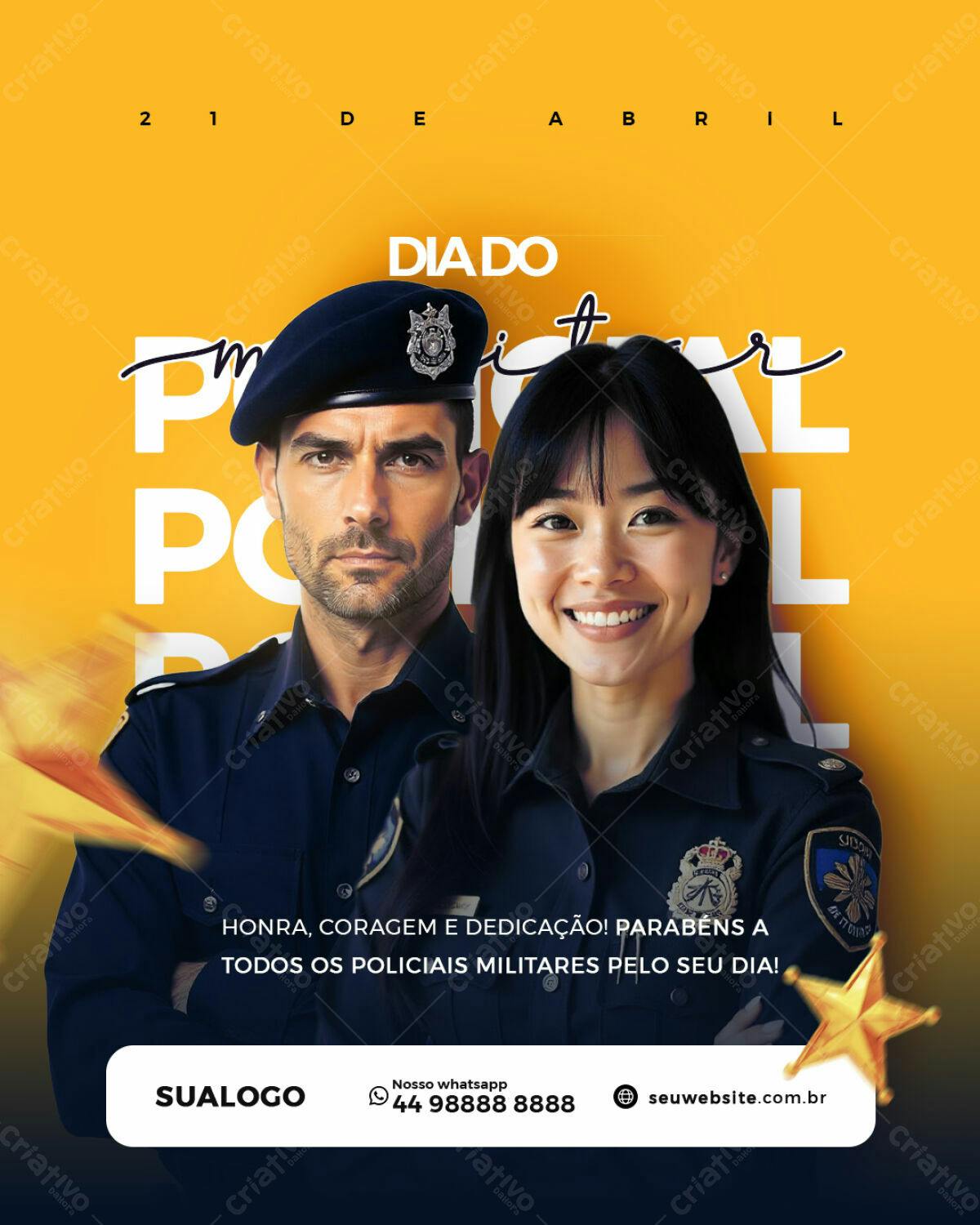 Postagem Dia do Policial Militar PSD Editável