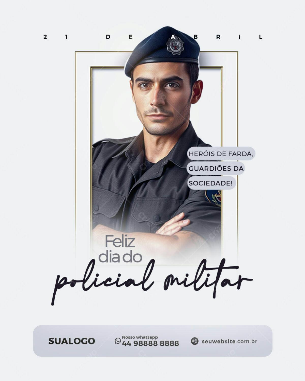 Flyer Dia do Policial Militar PSD Editável