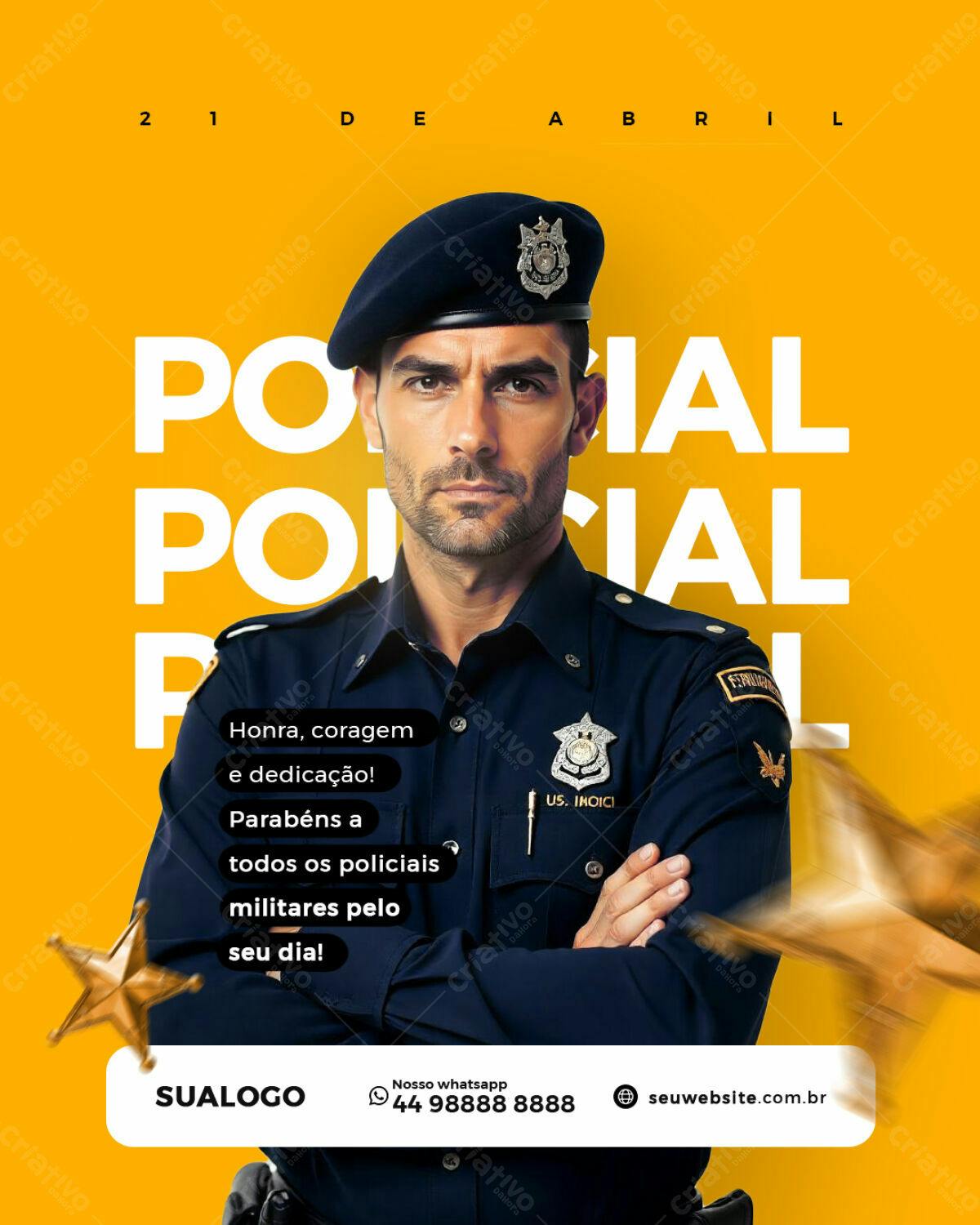 Postagem Dia do Policial Militar PSD Editável