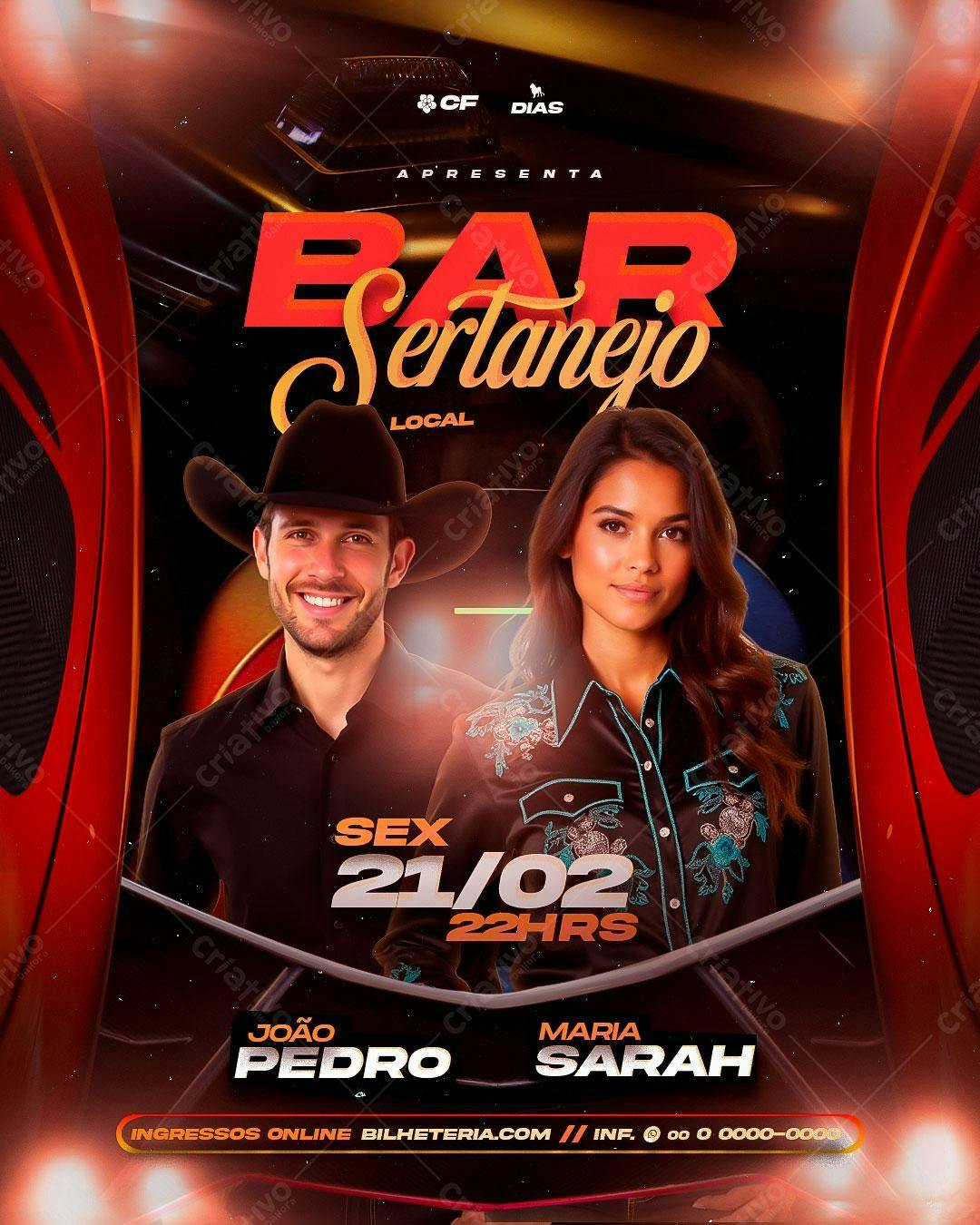 Flyer Festa Sertaneja 21/02 PSD Editável