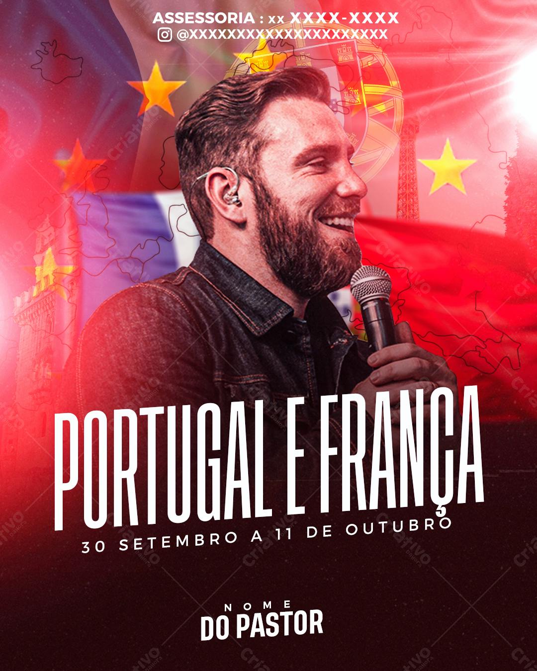 Flyer para Evento Portugal e França PSD Editável