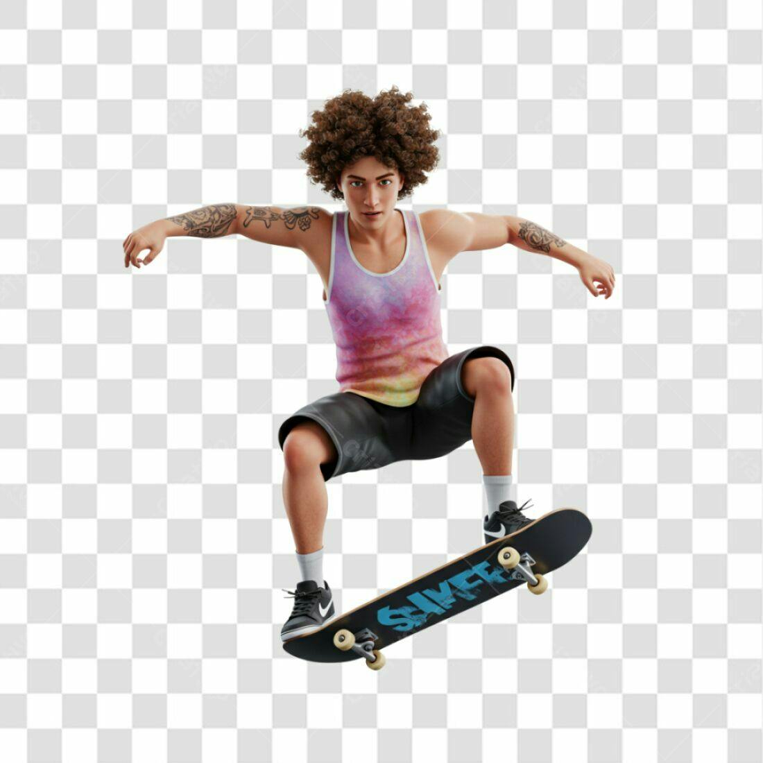 Banner Skatista PNG com fundo transparente