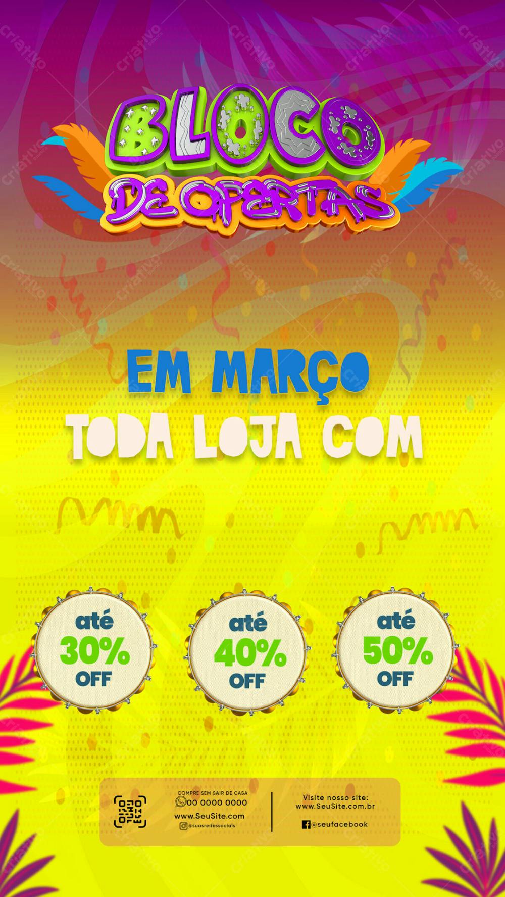 Storie Panfleto Promocional Oferta De Carnaval