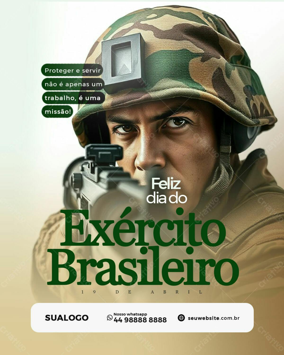 Flyer Dia do Exército Brasileiro PSD Editável