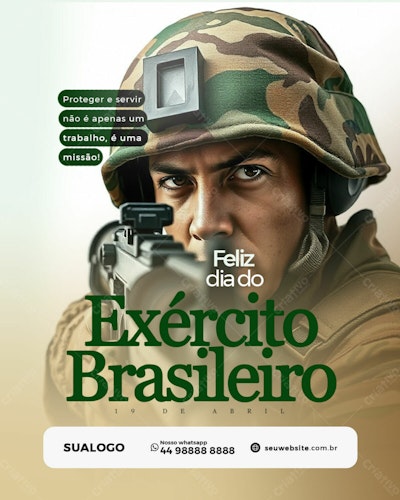 Flyer Dia do Exército Brasileiro PSD Editável
