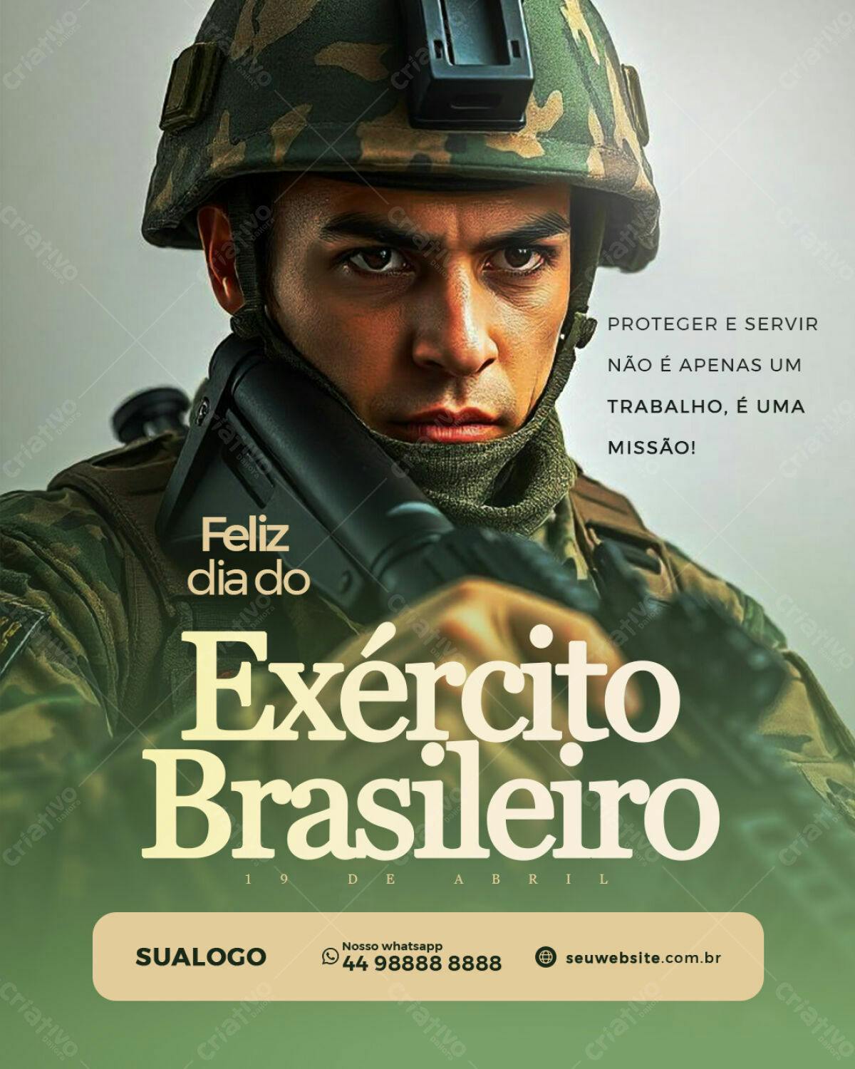 Flyer Dia do Exército Brasileiro PSD Editável