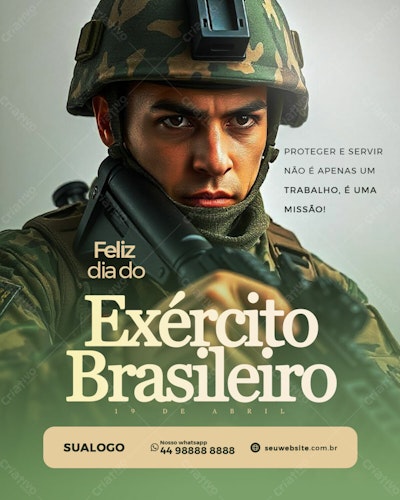 Flyer Dia do Exército Brasileiro PSD Editável