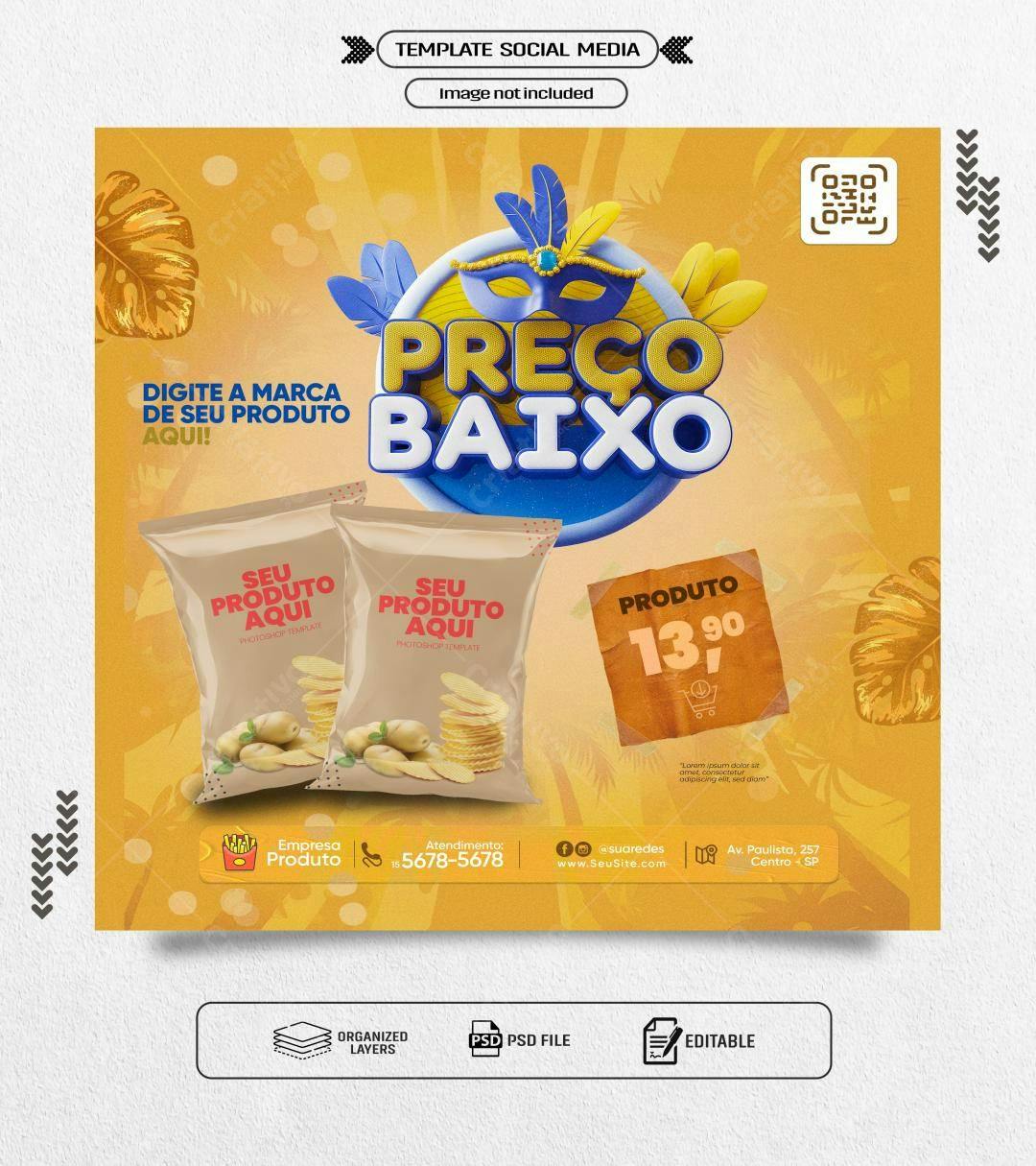 Flyer Promoção Preço Baixo PSD Editável