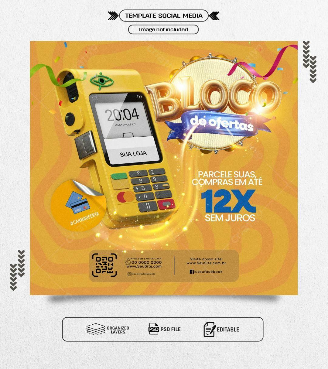 Flyer de Promoção com Máquina de Cartão PSD Editável