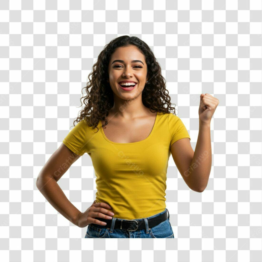 Avatar mulher alegre PNG com fundo transparente