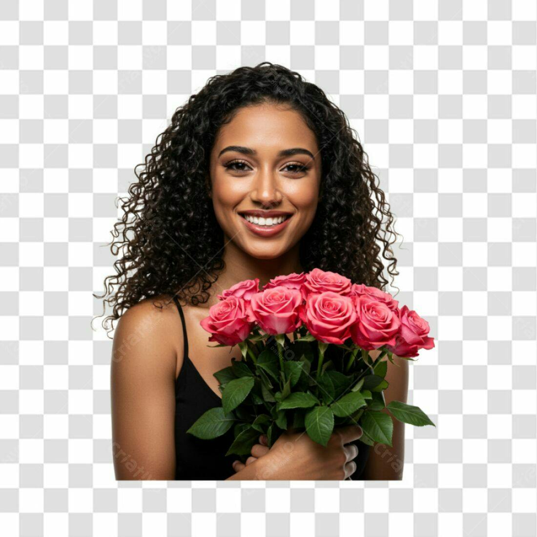 Imagem PNG com fundo transparente Mulher com rosas Dia dos Namorados