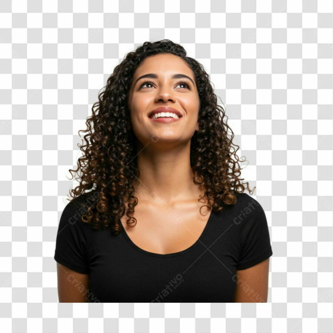Avatar mulher cabelo cacheado PNG com fundo transparente