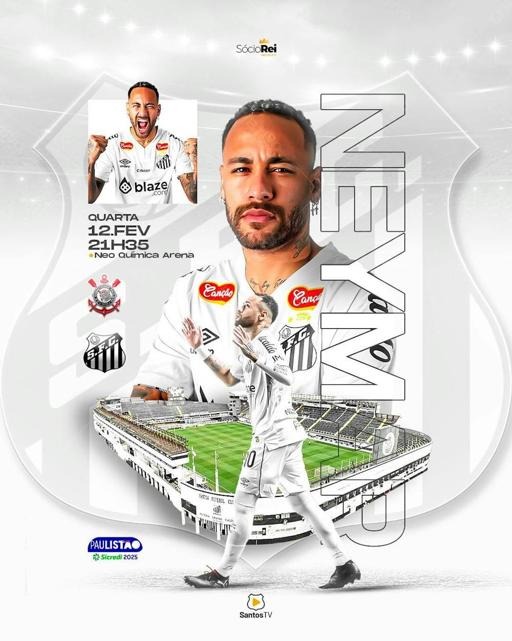 Santos X Corinthians Neymar Paulistão 2025