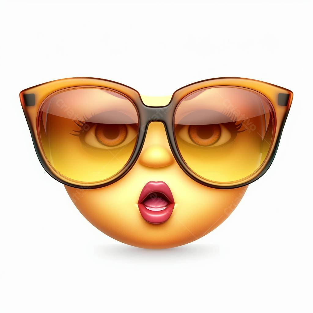 Emoticon feminino com óculos escuros