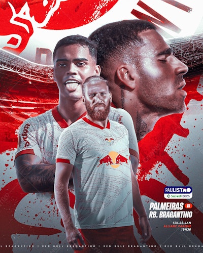 Flyer Palmeiras x RB Bragantino PSD Editável