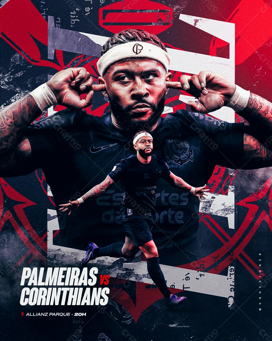 Flyer Palmeiras x Corinthians PSD Editável