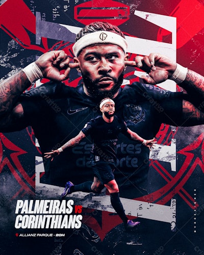 Flyer Palmeiras x Corinthians PSD Editável
